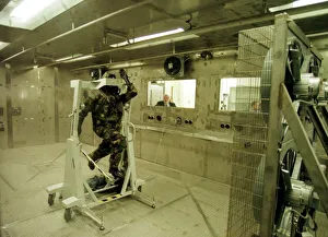 Porton Down September 1999 Porton Man - life size dummy wearing protective clothing Porton Down September 1999 Porton Man - life size dummy wearing protective clothing