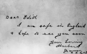 A postcard sent home to his wife by a young British soldier of the British Expeditionary A postcard sent home to his wife by a young British soldier of the British Expeditionary