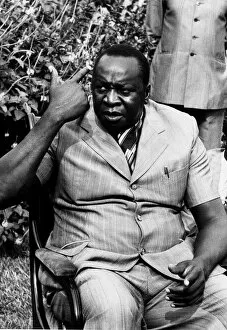 Images Dated 1st July 1975: President of Uganda, General Idi Amin, speaking at a conference. Circa July 1975