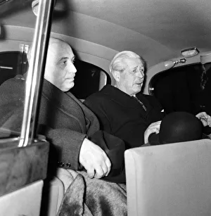 Prime Minister Harold Macmillan in a car. 25th April 1962 Prime Minister Harold Macmillan in a car. 25th April 1962