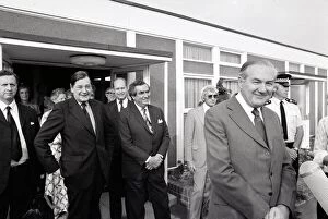 Heathrow Airport Collection: Prime minister James Callaghan with his chancellor Denis Healey