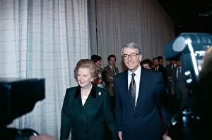 Images Dated 22nd March 1992: Prime Minister John Major and Margaret Thatcher, pictured during the general election