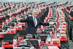 Prime Minister John Major surrounded by tractors during his visit to Massey Ferguson Prime Minister John Major surrounded by tractors during his visit to Massey Ferguson