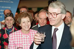Images Dated 2nd April 1992: Prime Minister John Major and his wife Norma at the Ideal Home Exhibition, Earls Court