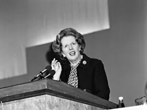 Images Dated 13th October 1989: Prime Minister Margaret Thatcher speaks at the Conservative Party Conference, Brighton