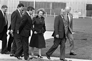 Images Dated 1st November 1985: Prime Minister Margaret Thatcher visits Capenhurst, Cheshire. 1st November 1985