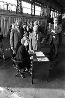 Prime Minister Margaret Thatcher visits Harker and Son at Stockton. 12th September 1987