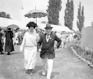 00093 Gallery: Prime Minister Stanley Baldwin Circa 1920s Pictured with his wife at cricket match