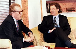 Images Dated 1st May 1995: Prime Minister Tony Blair interviewed by David Frost during Breakfast with Frost - May
