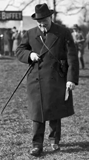 00363 Gallery: Prime Minister Winston Churchill pictured attending the Grand National ast Aintree