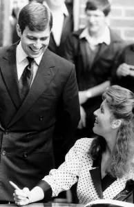 Prince Andrew with his Bride to be Sarah Ferguson June 1986 Prince Andrew with his Bride to be Sarah Ferguson June 1986