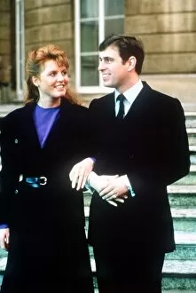 Images Dated 19th March 1986: Prince Andrew and Sarah Ferguson announce their engagement March 1986