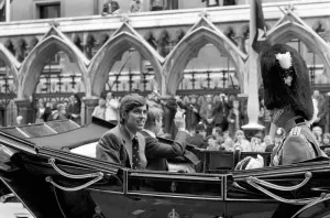 Prince Andrew: sitting in the back of a horse drawn carriage during Silver Jubilee Prince Andrew: sitting in the back of a horse drawn carriage during Silver Jubilee