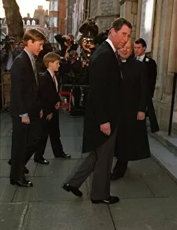 Images Dated 16th February 1996: Prince Charles arrives at wedding of James Palmer Tomkinson with William and Harry