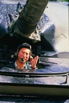 Images Dated 12th June 1985: Prince Charles Drives A Chiefton Tank At An Army Range In Tidworth 12th June 1985