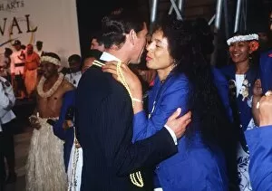 Images Dated 31st July 1986: Prince Charles at Edinburgh Arts Festival Scotland dancing with Mereana Tarula from