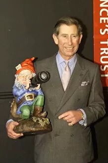 Images Dated 13th November 1998: Prince Charles and a garden gnome, November 1998 The gnome was a 50th birthday gift