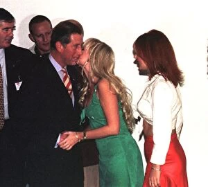 Images Dated 1st November 1997: Prince Charles gets a kiss of Emma of the Spice Girls when he takes his son Prince Harry