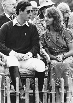 Images Dated 5th August 1979: Prince Charles with girlfriend Sabrina Guinness at a polo match Dbase MSI