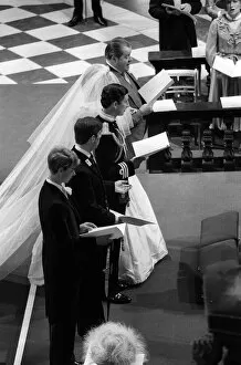 Prince Charles and Lady Diana stand at the altar in St Pauls Cathedral with Diana'