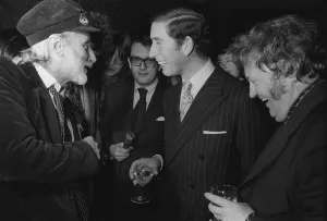 Prince Charles laughs merrily with two of his heroes, Harry Secombe Prince Charles laughs merrily with two of his heroes, Harry Secombe