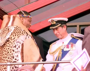 Prince Charles meets the King of Lesotho at his Coronation Oct 1997 Prince Charles meets the King of Lesotho at his Coronation Oct 1997