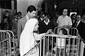 Prince Charles and Mother Teresa in Calcutta. 28th November 1980