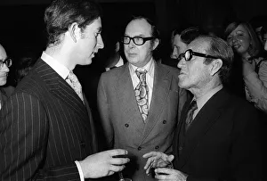 Prince Charles November 1973 talks to Eric Morecambe and Arthur Askey at the launching of Prince Charles November 1973 talks to Eric Morecambe and Arthur Askey at the launching of