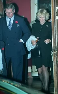 Images Dated 2nd November 1999: Prince Charles November 1999 and Camilla Parker Bowles leaving the Albery Theatre in