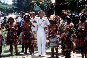 Images Dated 9th August 1984: Prince Charles in Papua New Guinea crowned 10th Lapan of Manus August 1984