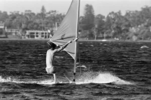 Images Dated 19th March 1979: Prince Charles pictured windsurfing near Perth during his visit to Australia. March 1979