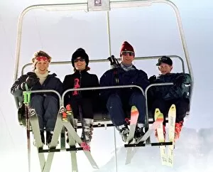 Images Dated 1st January 1997: Prince Charles and Prince Harry shared a chairlift in Klosters with friends sisters Tara