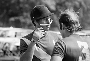 Prince Charles, the Prince of Wales pictured with a teammate after taking part in a polo Prince Charles, the Prince of Wales pictured with a teammate after taking part in a polo