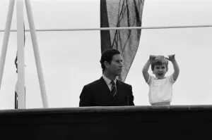 Prince Charles, Prince of Wales is reunited with his son William aboard Royal Yacht Prince Charles, Prince of Wales is reunited with his son William aboard Royal Yacht