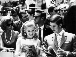 Prince Charles Prince Of Wales with Tricia Nixon at a baseball game in Washington Prince Charles Prince Of Wales with Tricia Nixon at a baseball game in Washington