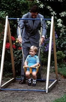 Images Dated 12th June 1984: Prince Charles with Prince William on his 2nd birthday June 1984