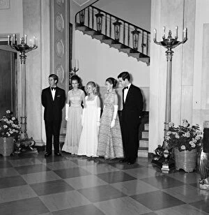 Images Dated 19th July 1970: Prince Charles and Princess Anne at the White House, Washington, alongside Tricia Nixon