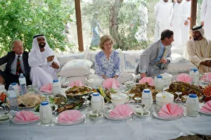 Princess Diana Gallery: Prince Charles and Princess Diana attend a picnic in the desert at Al Ain