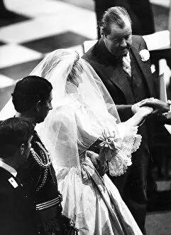 Prince Charles and Princess Diana exchange their wedding vows at St Pauls Cathedral in