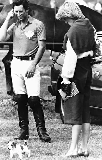 Prince Charles with Princess Diana and Murphy the terrier at a polo match Prince Charles with Princess Diana and Murphy the terrier at a polo match