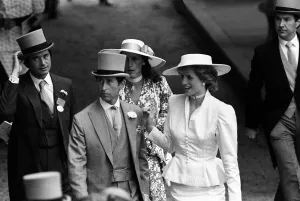 Prince Charles and Princess Diana with Oliver Hoare and his wife Diane behind at Royal Prince Charles and Princess Diana with Oliver Hoare and his wife Diane behind at Royal