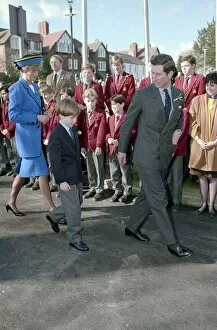 House Of Windsor Collection: Prince Charles and Princess Diana with their son, Prince William in Cardiff on St