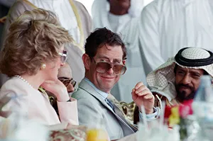 Princess Diana Gallery: Prince Charles and Princess Diana visit a camel race at Al Maqam