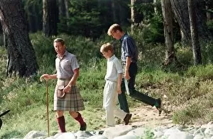 Images Dated 12th August 1997: Prince Charles with sons Prince William and Prince Harry