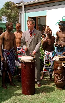 Prince Charles in South Africa Playing the drums in Cape Town, November 1997 Prince Charles in South Africa Playing the drums in Cape Town, November 1997