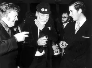 Prince Charles and Spike Milligan with Harry Secombe November 1973 at a party to launch Prince Charles and Spike Milligan with Harry Secombe November 1973 at a party to launch