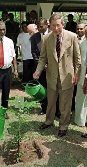Images Dated 5th February 1998: Prince Charles Sri Lanka State Visit February 1998 where he plants a tree