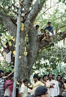Prince Charles tour of India. Pictured, spectators await the Prince, Orissa Prince Charles tour of India. Pictured, spectators await the Prince, Orissa