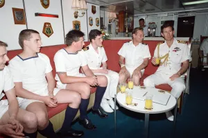 Prince Charles visiting his old ship HMS Hermione, in Dubai Prince Charles visiting his old ship HMS Hermione, in Dubai
