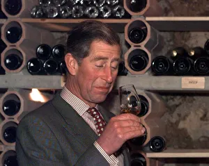 Prince Charles visiting Slovenia sampling November 1998 brandy wine at the Triglav Prince Charles visiting Slovenia sampling November 1998 brandy wine at the Triglav